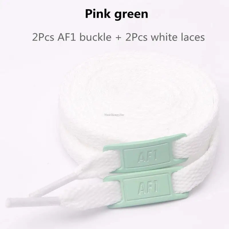 Original AF1 Shoelace Set – White Flat Laces with Shoe Decoration for Air Force 1 Sneakers & Accessories