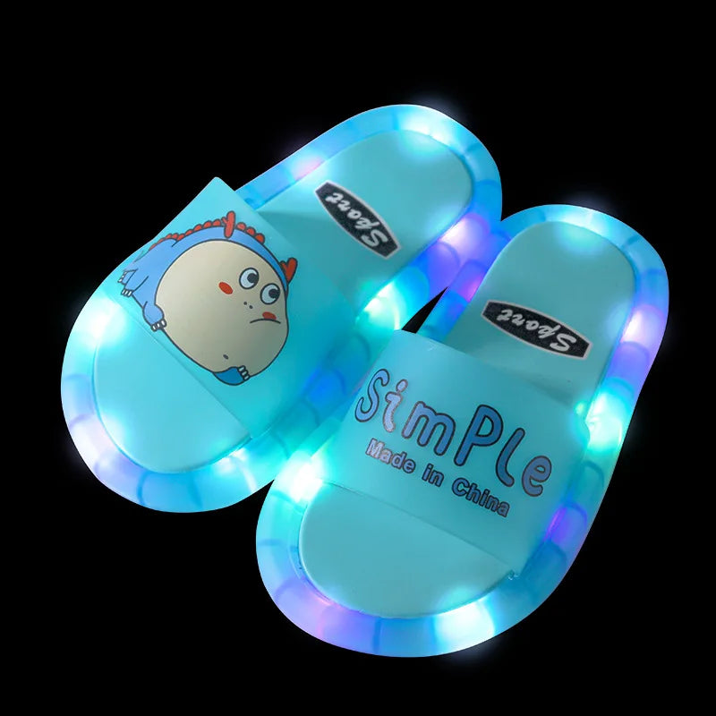 Kids' Cartoon Animal Light-Up Slippers – Cute Bathroom Shoes for Toddlers & Gifts