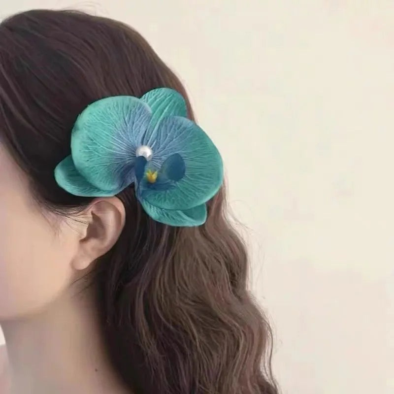 Phalaenopsis Flower Hair Clip – Elegant Floral Barrette for Girls