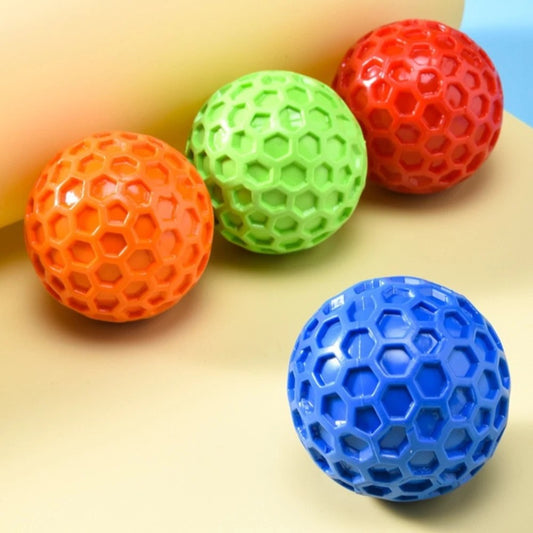 Durable Rubber Dog Toy – Interactive Honeycomb Ball for Teething & Play