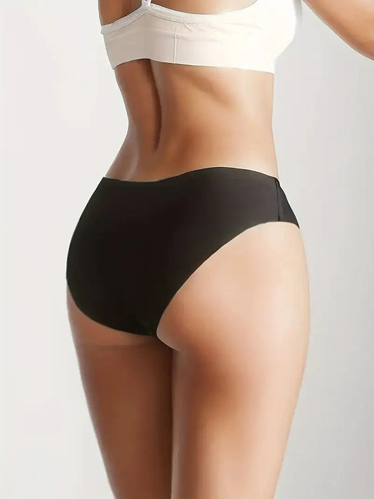 4PCS Seamless Ice Silk Panties – Women’s Low Waist