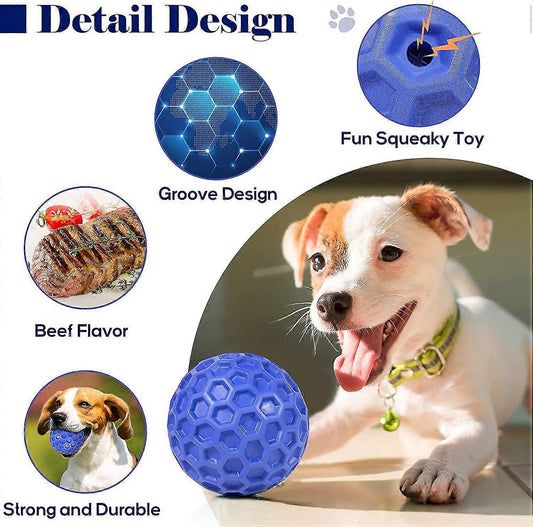 Durable Rubber Dog Toy – Interactive Honeycomb Ball for Teething & Play