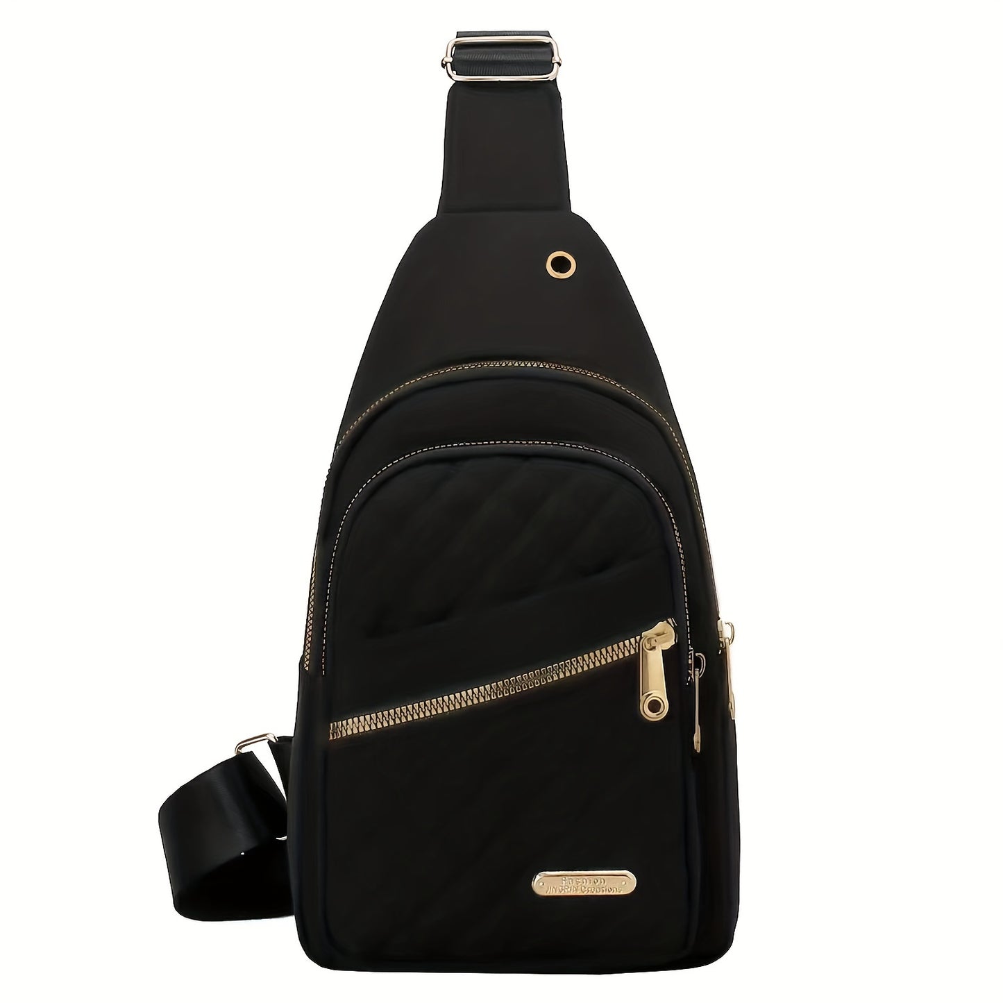Large Capacity Women's Chest Bag – Embroidered, Adjustable, Nylon