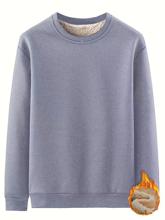 New Men's Casual Fashionable Solid Color Crew Neck Sweatshirts For Autumn And Winter
