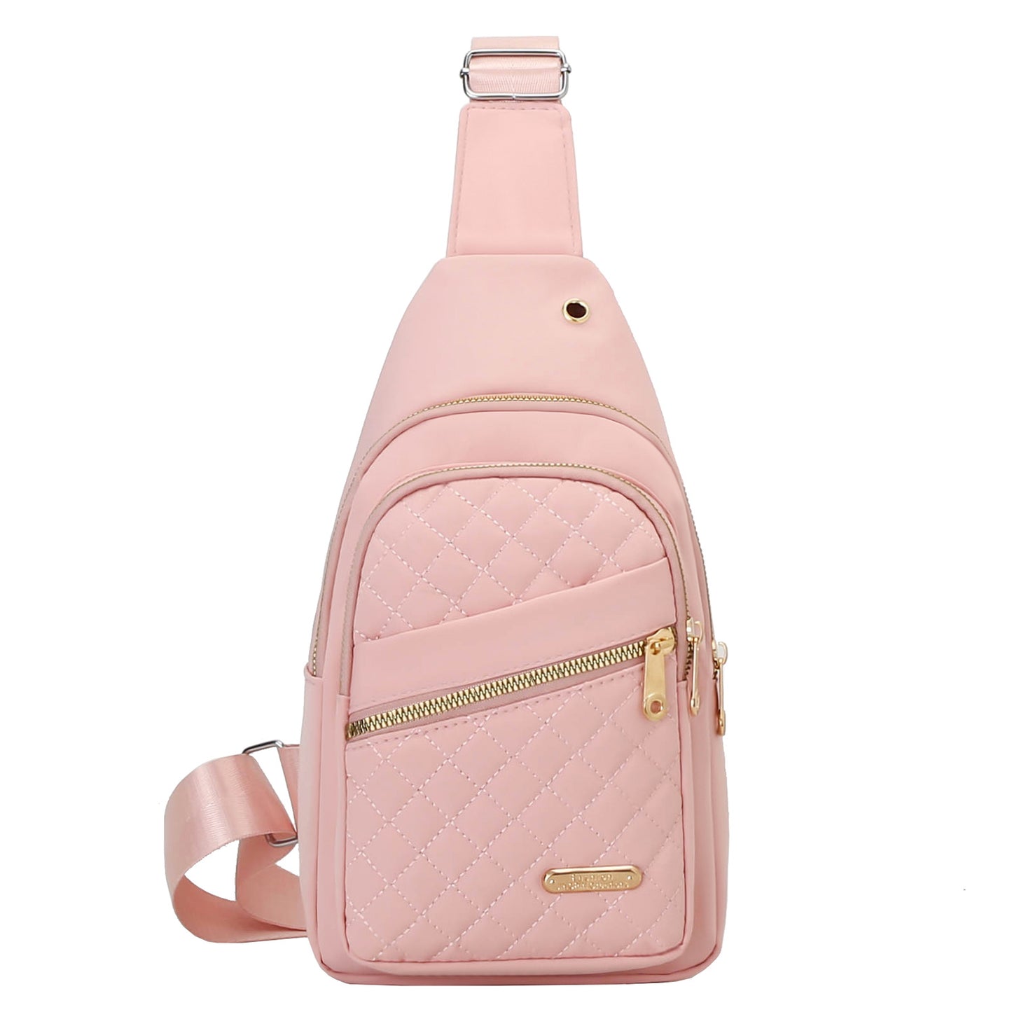 Large Capacity Women's Chest Bag – Embroidered, Adjustable, Nylon