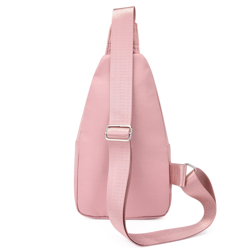 Large Capacity Women's Chest Bag – Embroidered, Adjustable, Nylon