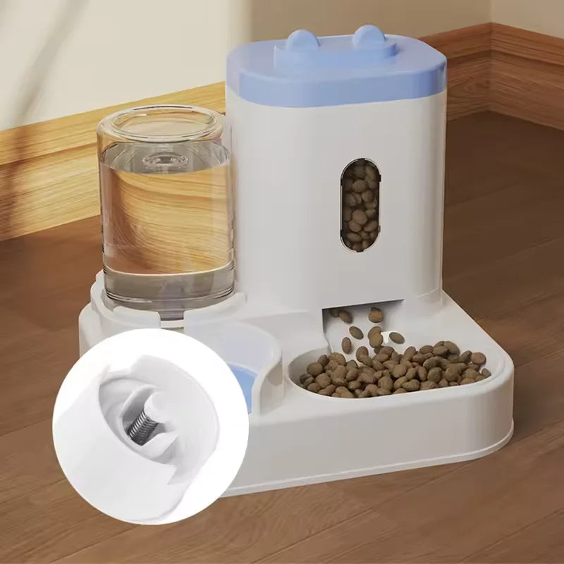Large-Capacity Pet Feeder with Automatic Water Dispenser for Cats & Dogs