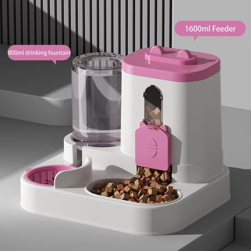 Large-Capacity Pet Feeder with Automatic Water Dispenser for Cats & Dogs