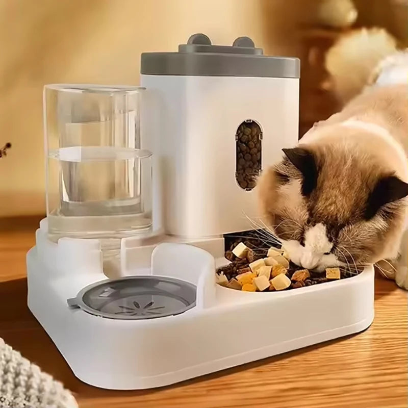 Large-Capacity Pet Feeder with Automatic Water Dispenser for Cats & Dogs