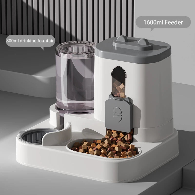 Large-Capacity Pet Feeder with Automatic Water Dispenser for Cats & Dogs