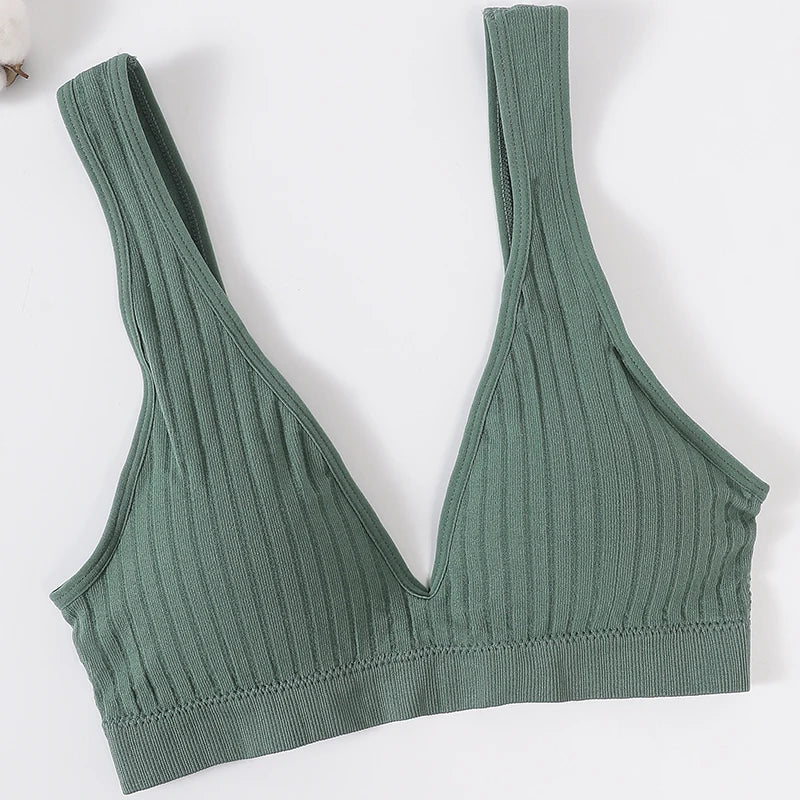 Deep V Push-Up Seamless Bra – Wireless & Padded