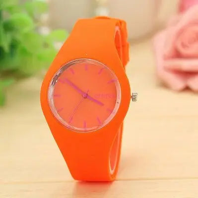 Geneva Women's Pink Silicone Sport Quartz Watch