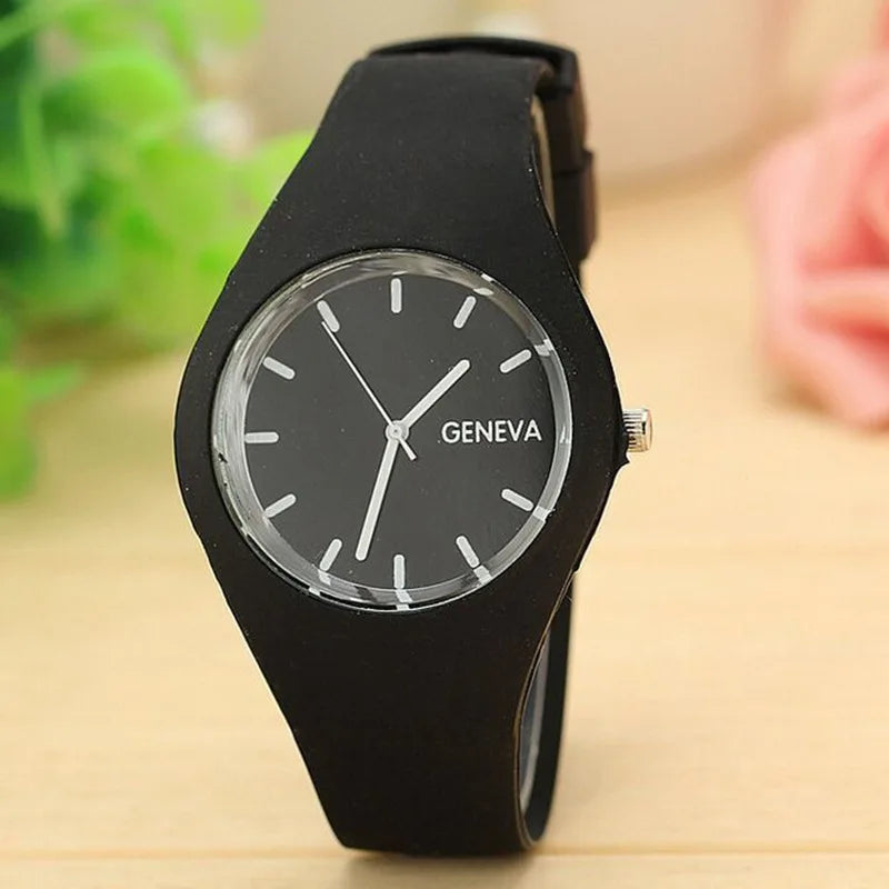 Geneva Women's Pink Silicone Sport Quartz Watch