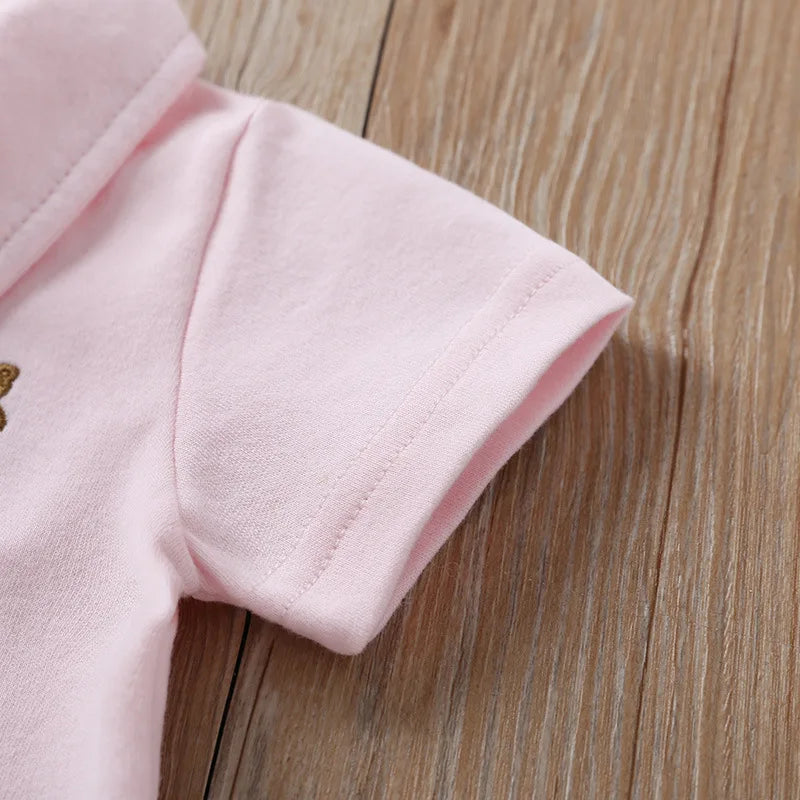 Newborn Baby Romper — 0–12M, Summer Polo Jumpsuit, 5 Solid Colors, Infant Outfit