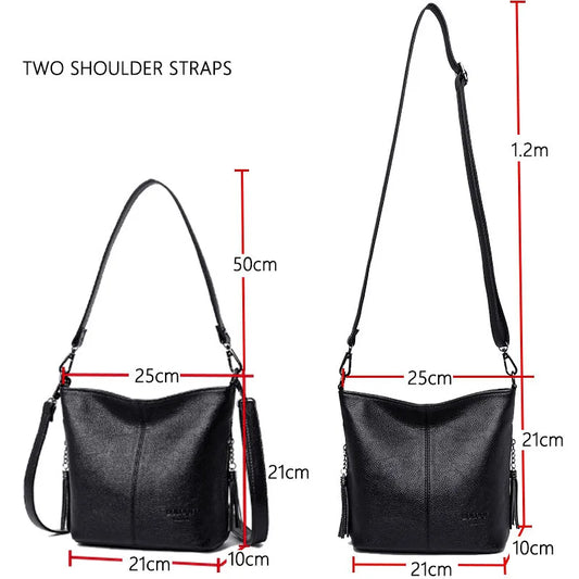 Women’s Leather Crossbody Shoulder Bag – Luxury Tote Handbag