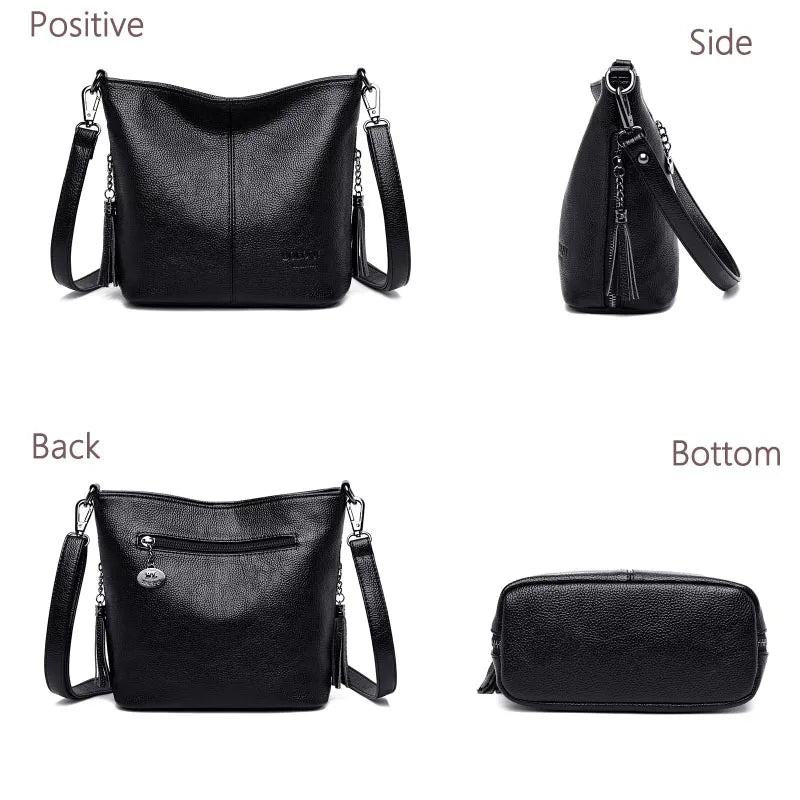Women’s Leather Crossbody Shoulder Bag – Luxury Tote Handbag