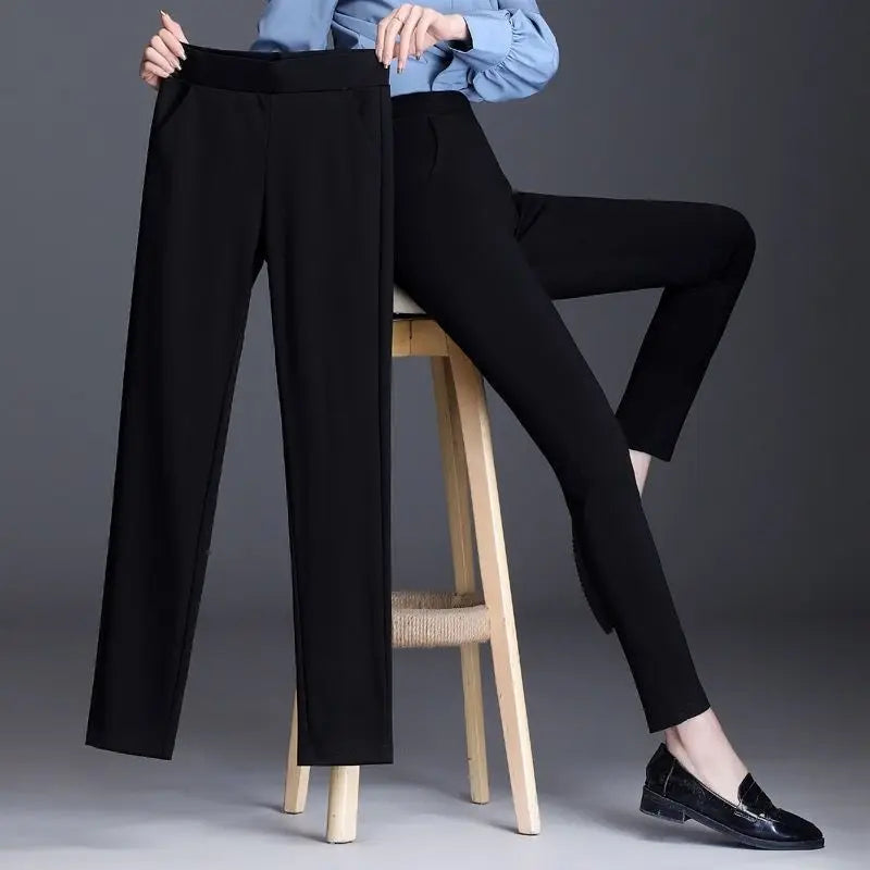 Women’s High-Waist Casual Straight Pants