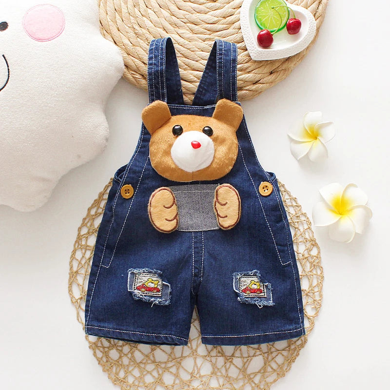 IENENS Summer Baby Kids Denim Overalls Jumper Pants Shorts Playsuit Toddler Infant Boys Girls Clothing Trousers