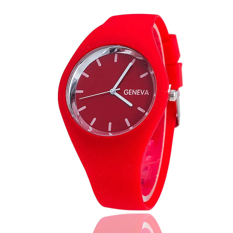 Geneva Women's Pink Silicone Sport Quartz Watch