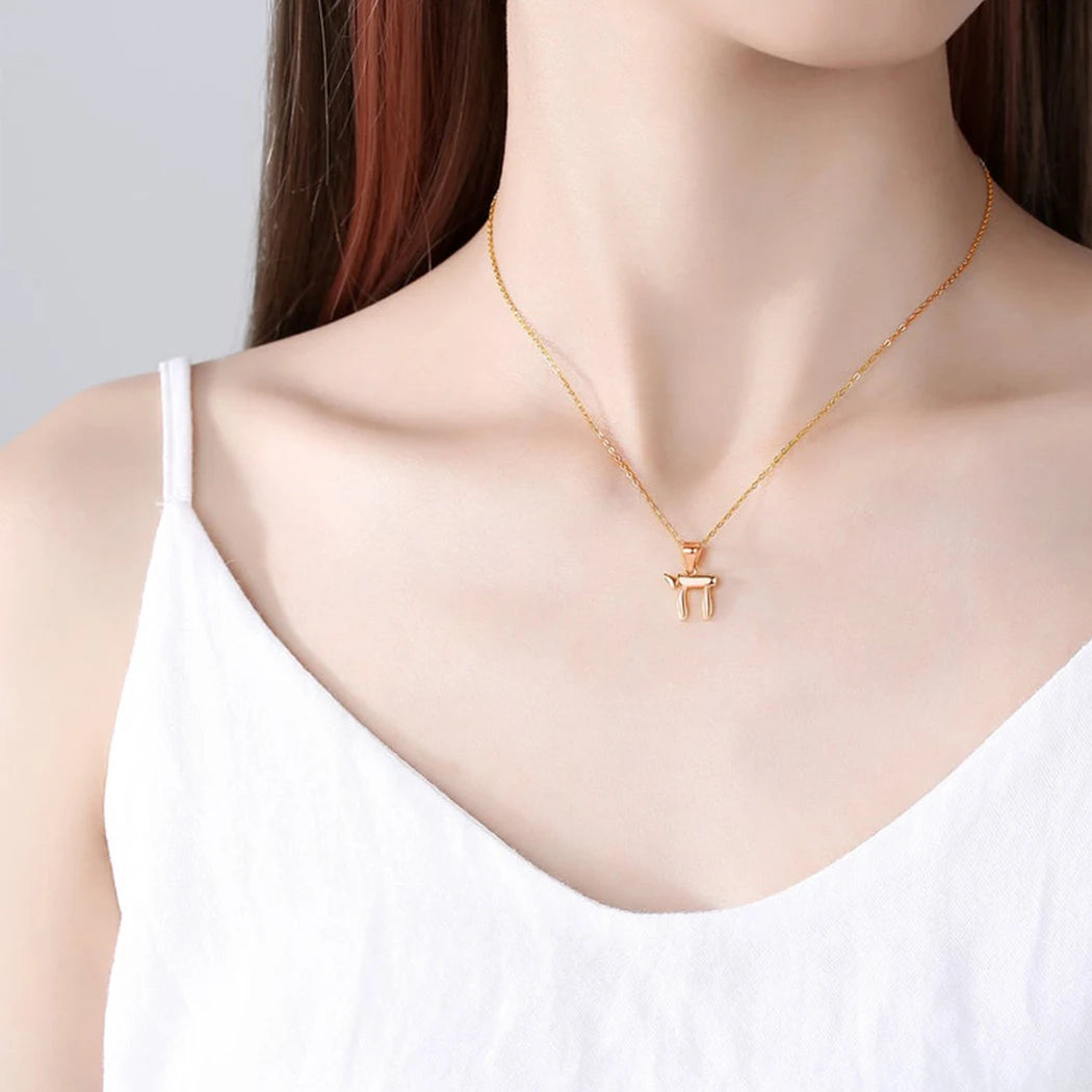 Minimalist Hebrew Chai Necklace – Jewish Life Symbol Pendant for Women & Men.
