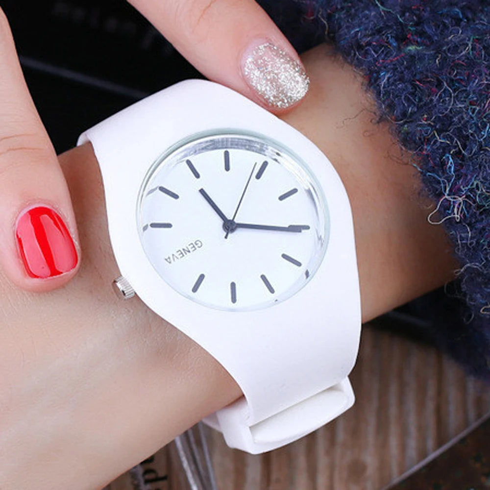 Geneva Women's Pink Silicone Sport Quartz Watch