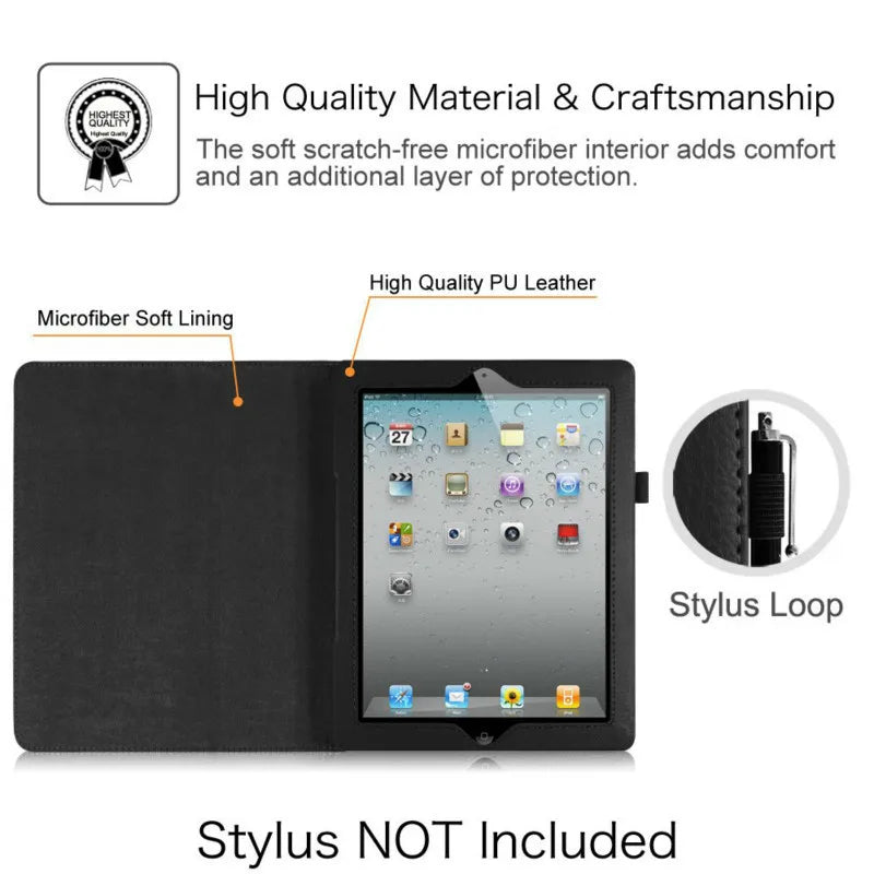 PU Leather Tablet Case – iPad 7/8/9/10.2/10.9/11” Protective Folio Cover