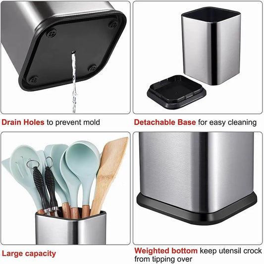 Kitchen Utensil Holder – Large Countertop Organizer for Spoons & Spatulas