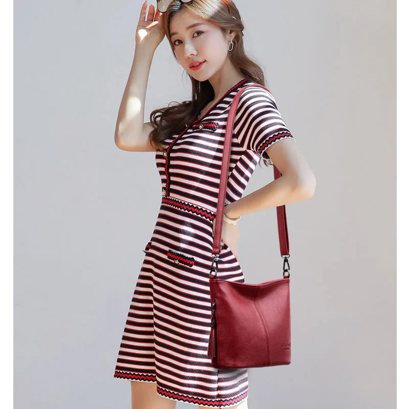 Women’s Leather Crossbody Shoulder Bag – Luxury Tote Handbag