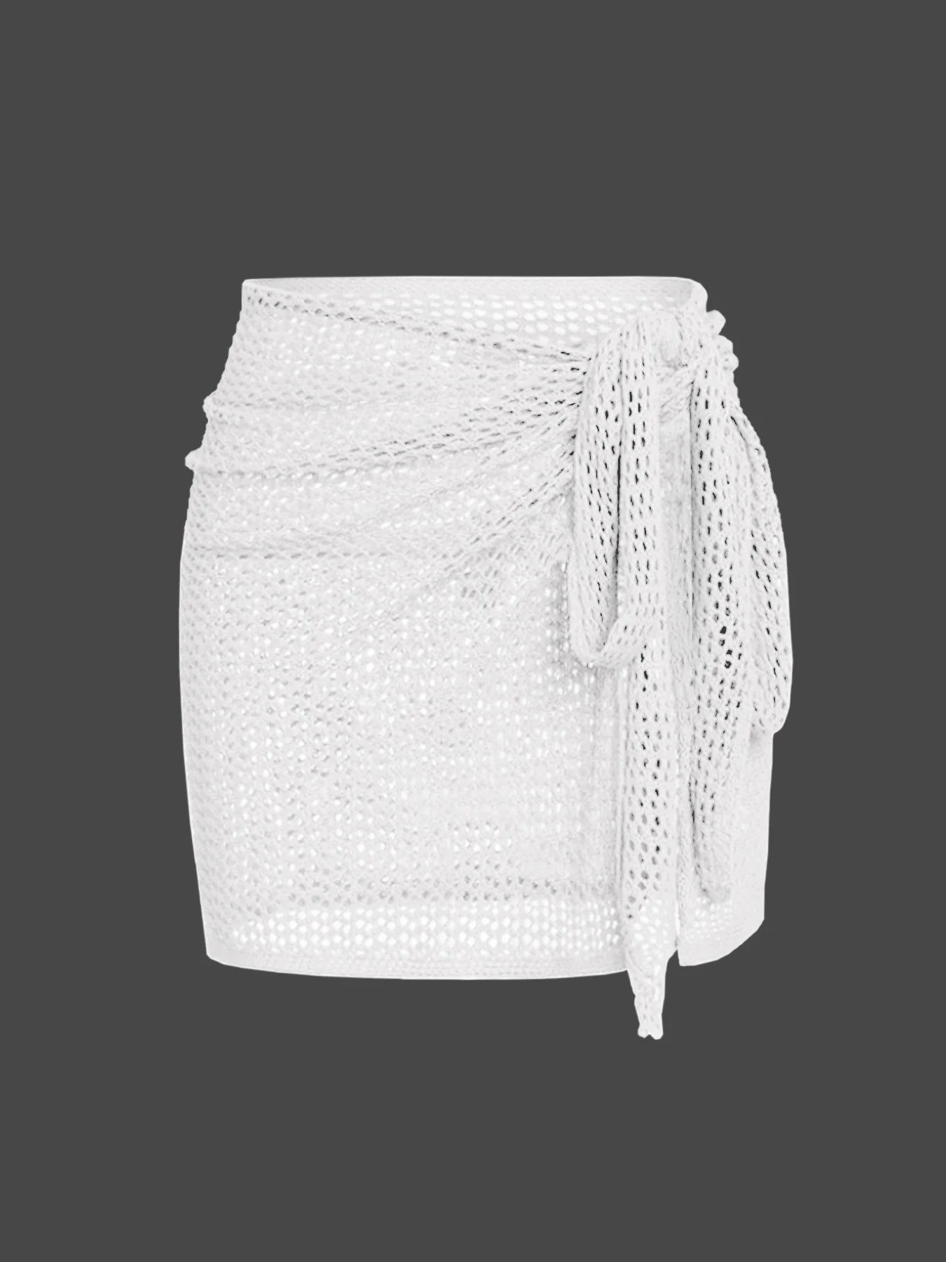 Women’s Knitted Hollow Beach Cover-Up Skirt – Sexy Summer Slit Design.