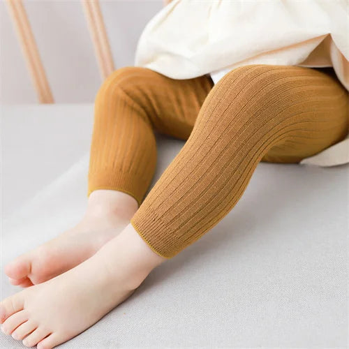 Baby Boys Girls Cotton Knitted Tights – Solid Newborn & Toddler Pantyhose 0-3 Years