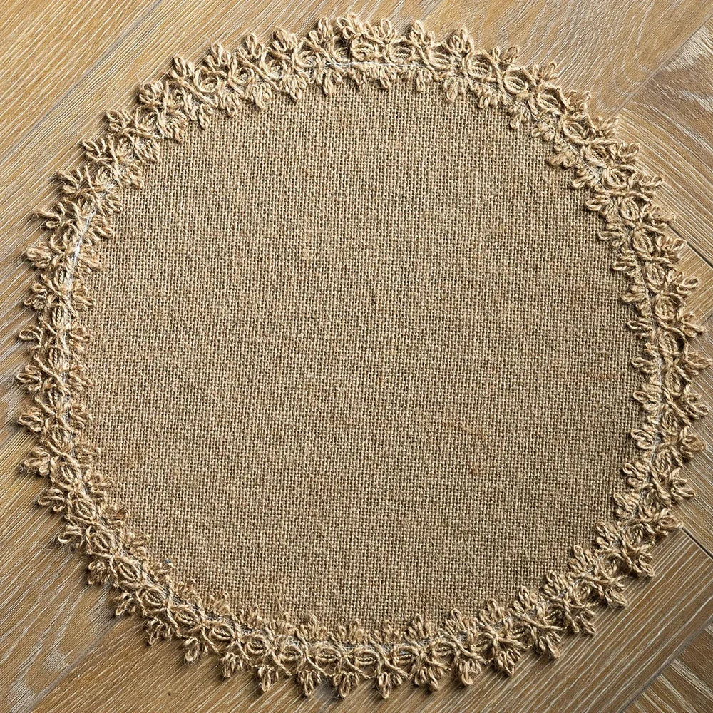 2 PCS Braided Jute Placemats – Heat-Resistant Farmhouse Table Mats