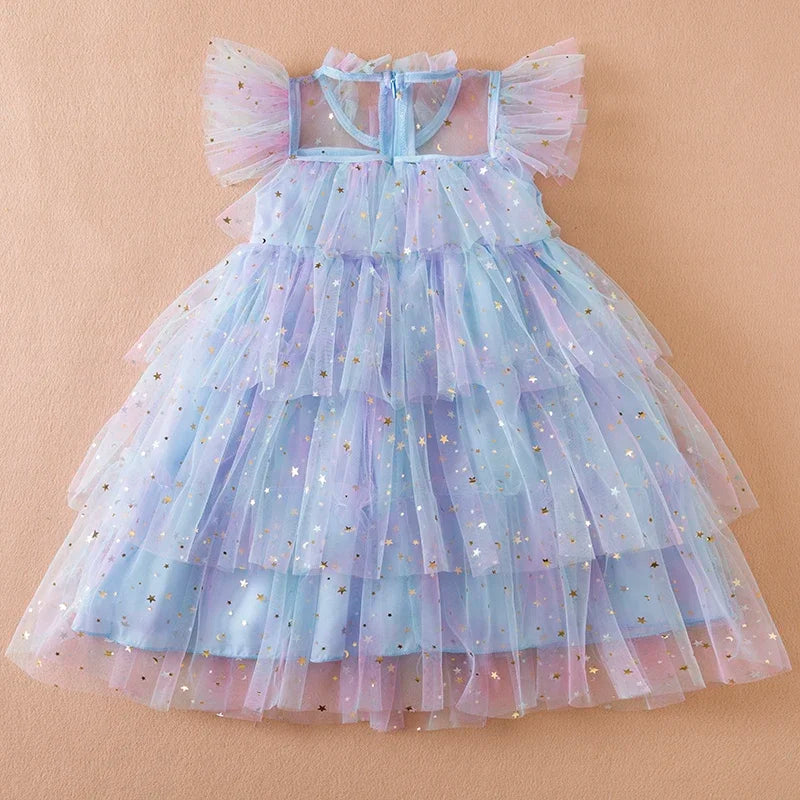 2025 Summer Girls Sequin Princess Dress for 3–8Y