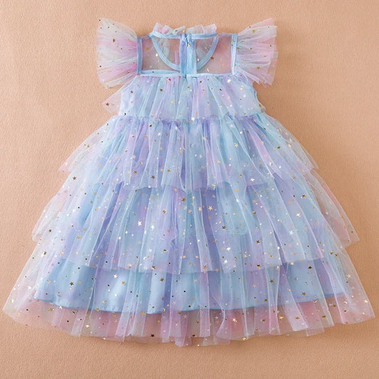 2025 Summer Girls Sequin Princess Dress for 3–8Y