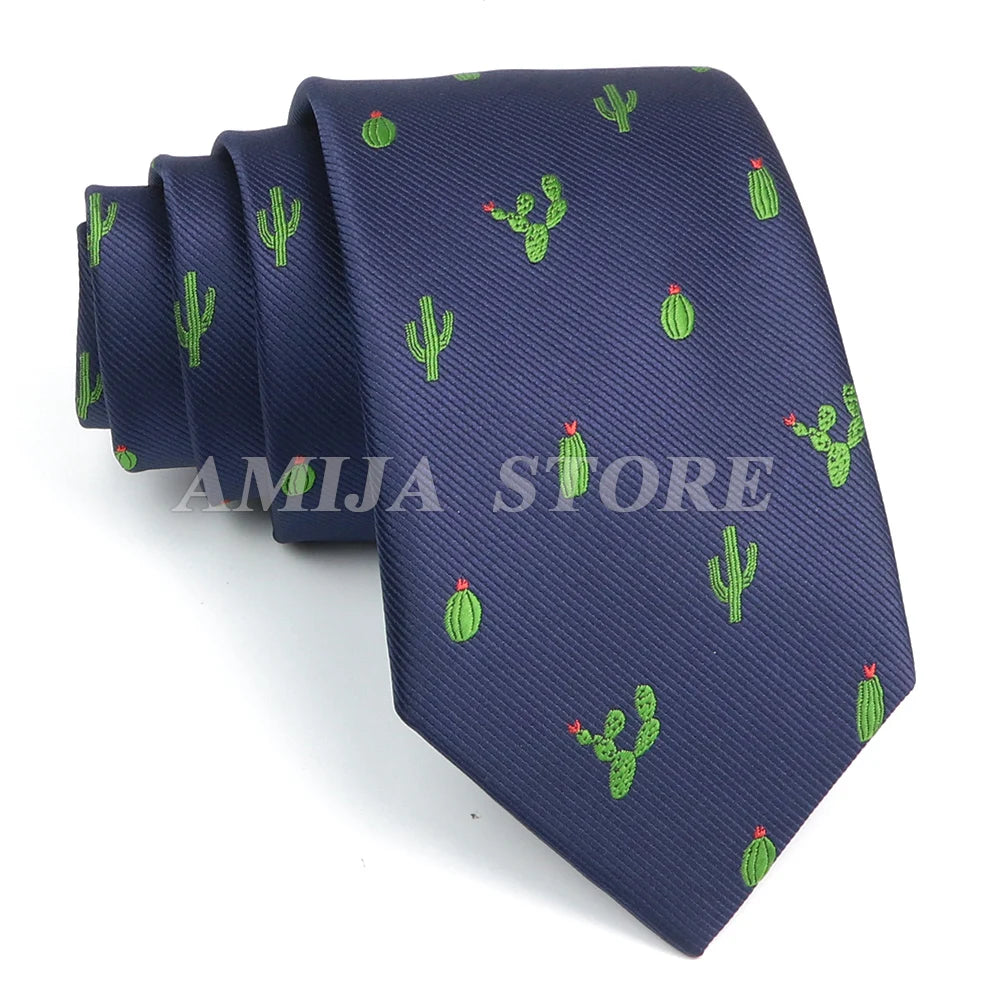 Men’s Jacquard Neck Ties 7cm – Floral & Stripe Design Necktie for Wedding, Party, Business & Daily Wear Gift