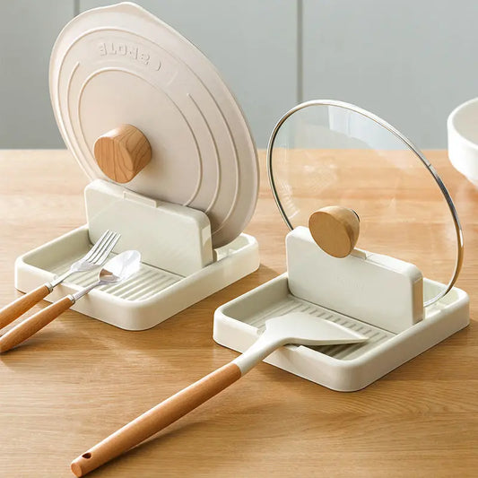Kitchen Pot Lid & Utensil Holder – Rack for Cutting Boards, Spoons & Lids