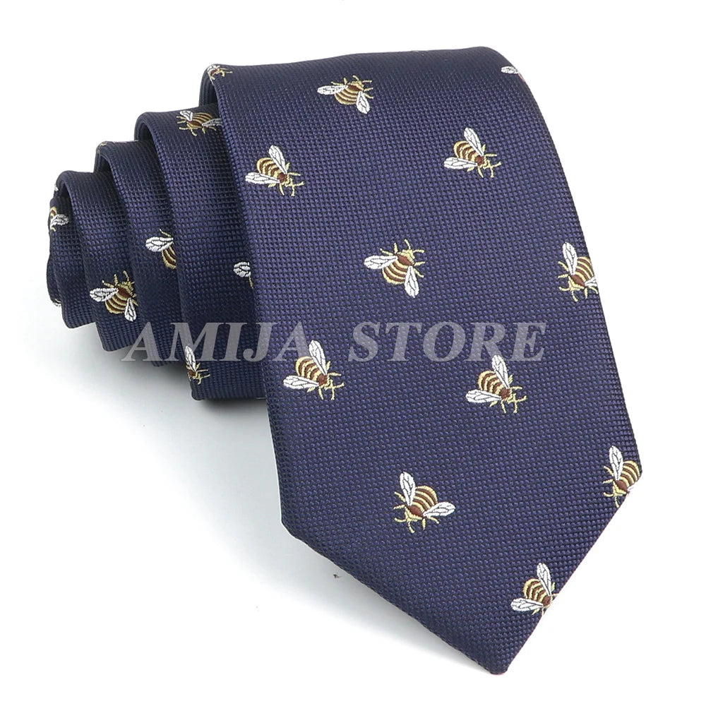 Men’s Jacquard Neck Ties 7cm – Floral & Stripe Design Necktie for Wedding, Party, Business & Daily Wear Gift