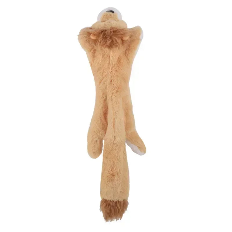 Squeaky Plush Animal Chew Toy for Dogs – Wolf, Rabbit, & Squirrel