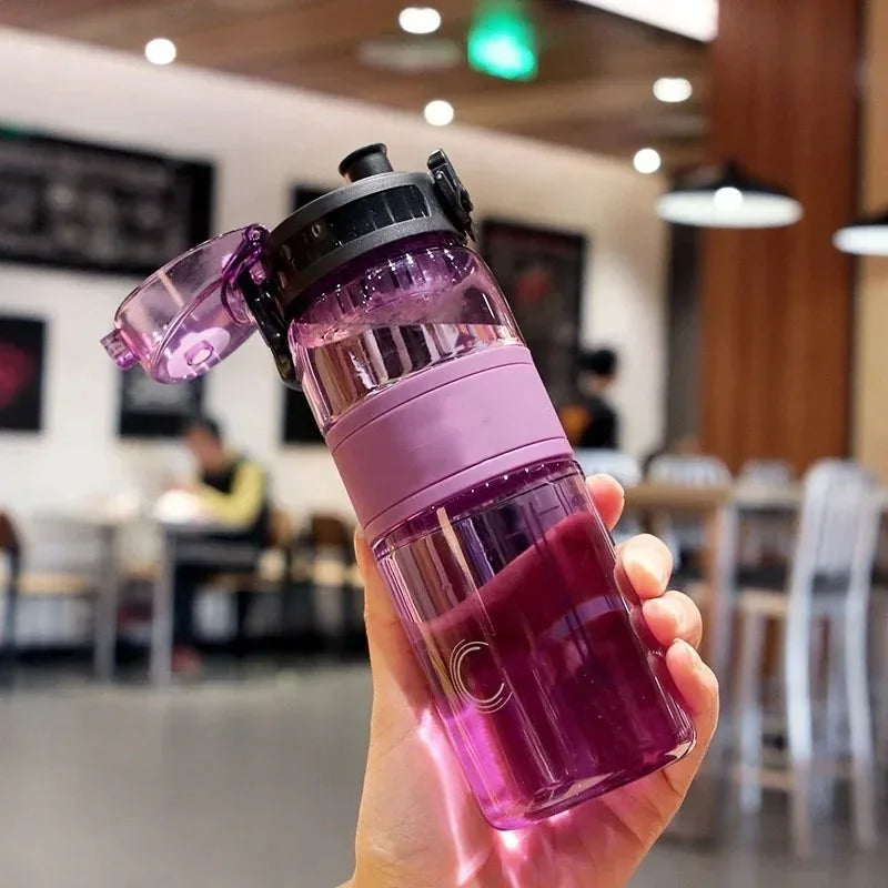 500ml Sports Water Bottle – Portable Leak-Proof Plastic Cup with Tea Filter for Gym, Outdoor & Travel