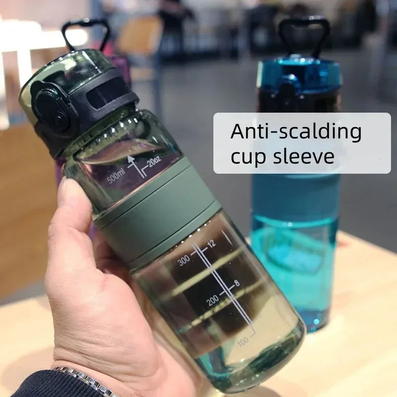 500ml Sports Water Bottle – Portable Leak-Proof Plastic Cup with Tea Filter for Gym, Outdoor & Travel