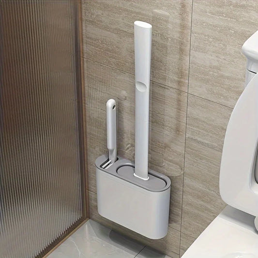 Bathroom Cleaning Set – Wall-Mounted Silicone & Long-Handle Brushes