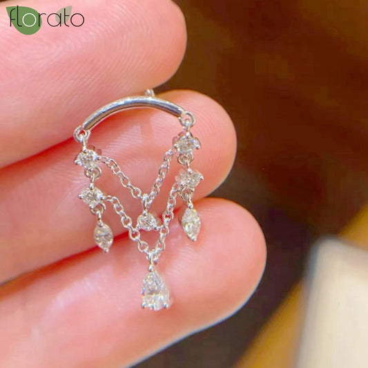 925 Sterling Silver Crystal Tassel Stud Earrings — Women’s Luxury Wedding & Party Jewelry 2024