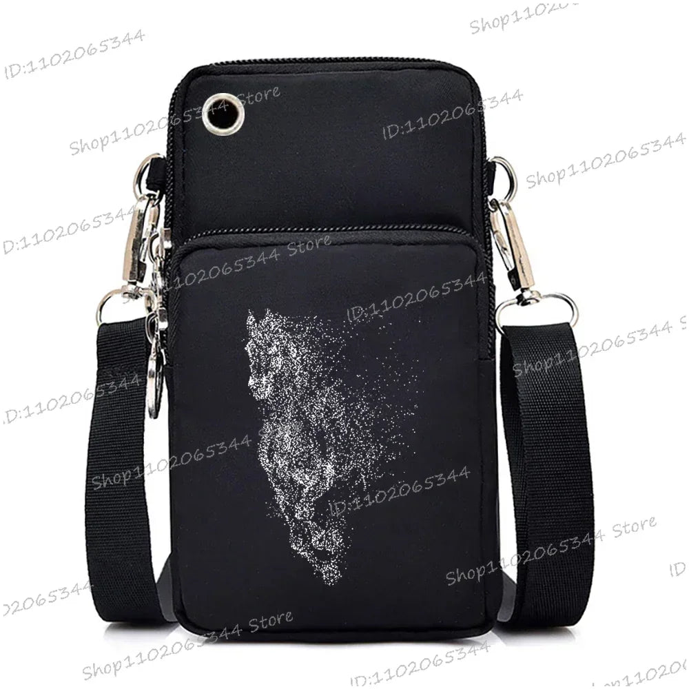 Fashion Mini Phone Bag Horse Print Crossbody for Women, Aesthetic Shoulder Bag