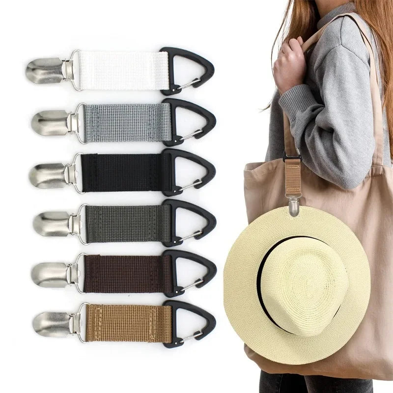 Outdoor Travel Straw Hat Clip – Portable Multi-purpose Bag Clip & Glove Organizer, Available in Multiple Colors