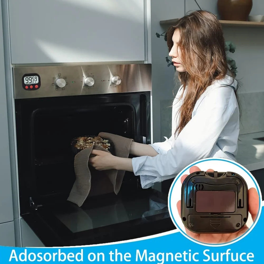 Digital Kitchen Timer – Magnetic Countdown Clock with Large LCD Display
