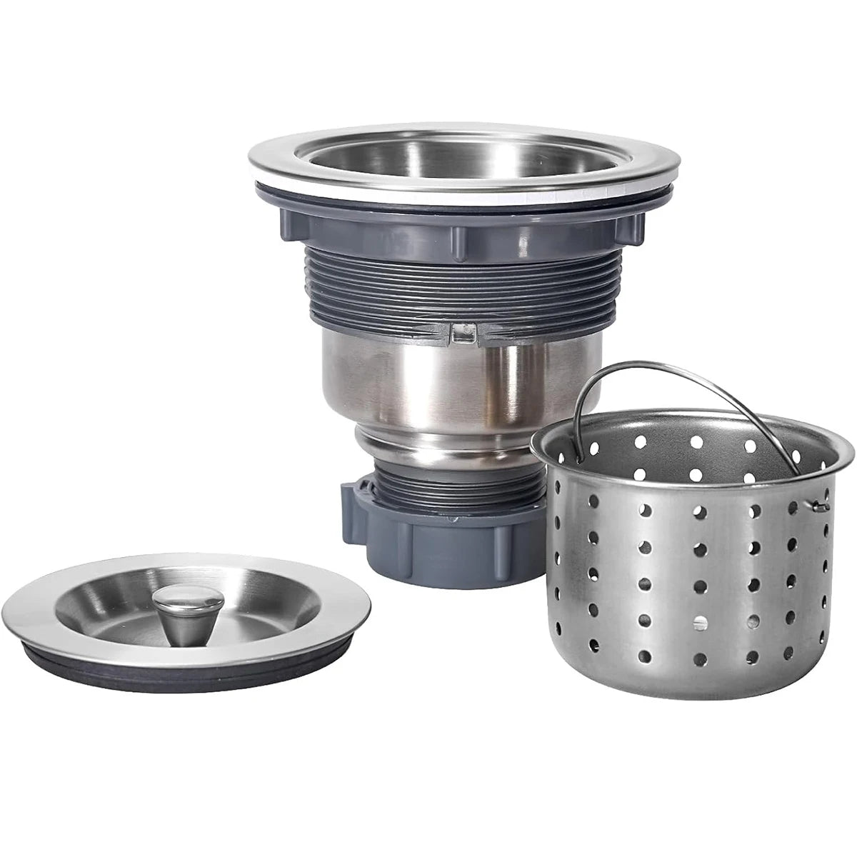 3.5-inch Kitchen Sink Drain Assembly – Removable Filter Basket, Sealing Plug & Tailpiece