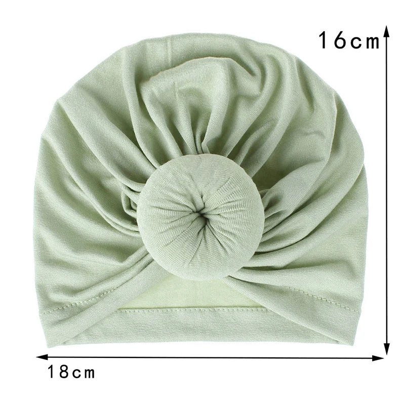 Infant Cotton Turban Hat – Knot Beanie for Baby Girls & Boys