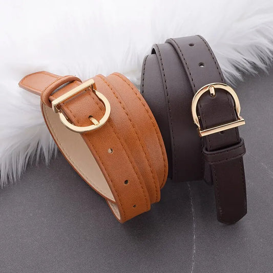 Women’s PU Leather Belt – Fashion Pin Buckle, Soft Luxury Jeans Belt