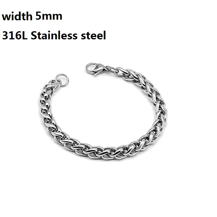 316L Stainless Steel Cuban Chain Bracelet – Unisex Vintage Figaro Punk K-pop Viking Jewelry Gift