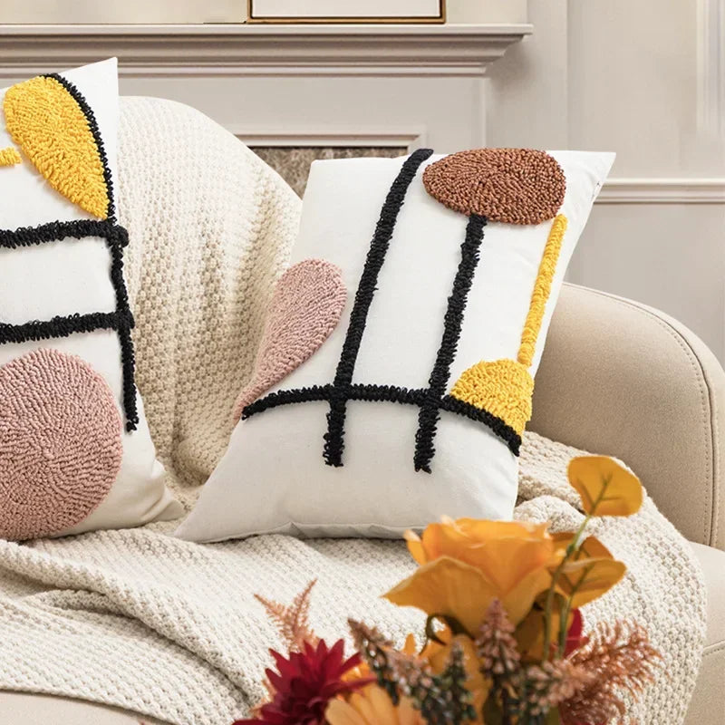Cotton Embroidered Pillow Cover – Sofa/Home Decor