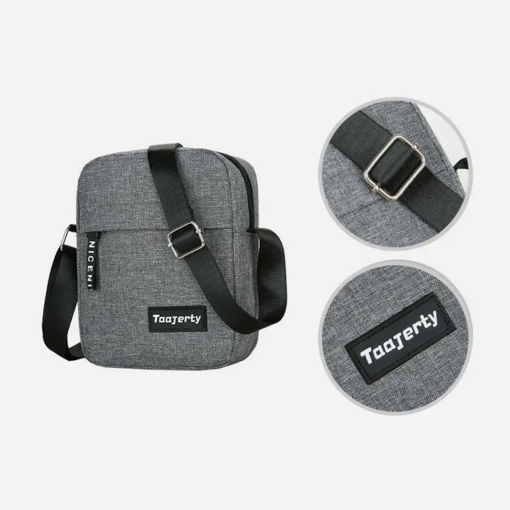 Men's Nylon Crossbody Bag – Solid Color, Casual Retro Style for Daily & Business Use.